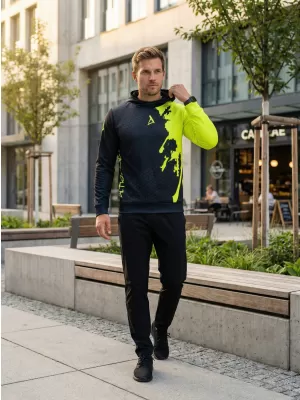 Pánská funkční mikina premium ALTISPORT VOJ/ALM112MI01 ČERNÁ-FLUO YELLOW