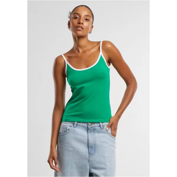  Dámské tílko URBAN CLASSICS TB7485A FROG GREEN/WHITE/WHITE/BLACK 