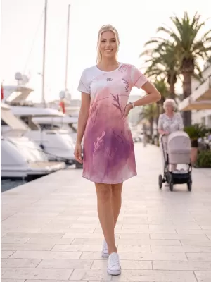 Dámské prodloužené triko/šaty premium ALTISPORT VOJ/ALW083SAT02 BÍLORŮŽOVÁ