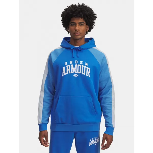  Pánská mikina UNDER ARMOUR RIVAL FLC CB HOOD MODRÁ 