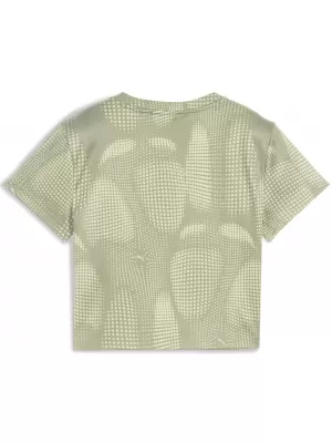 Dámské triko PUMA DARE TO AOP BABY TEE 63214582 LUX ARMY