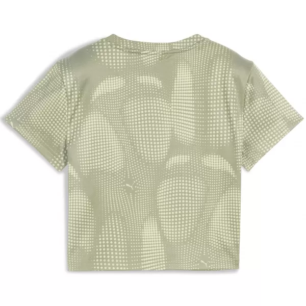  Dámské triko PUMA DARE TO AOP BABY TEE 63214582 LUX ARMY 