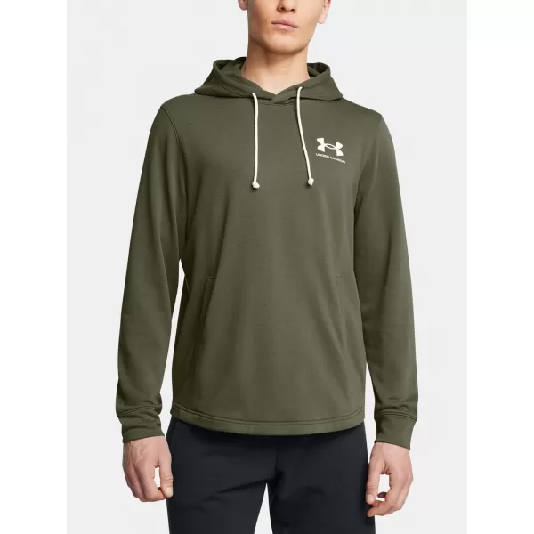 Pánská mikina UNDER ARMOUR UA RIVAL TERRY LC HD 1370401-390 ZELENÁ 