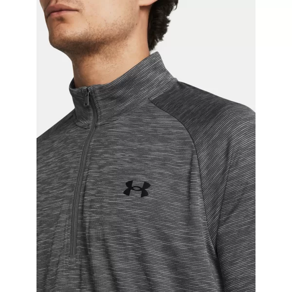  Pánské triko UNDER ARMOUR UA TECH TEXTURED 1/2 ZIP 1382797-025 ŠEDÁ 