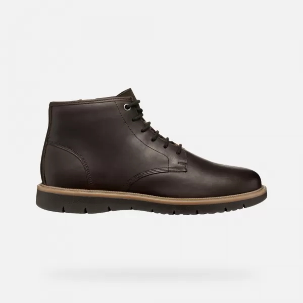  Pánské boty GEOX POVE G011452 TMAVĚ HNĚDÁ 