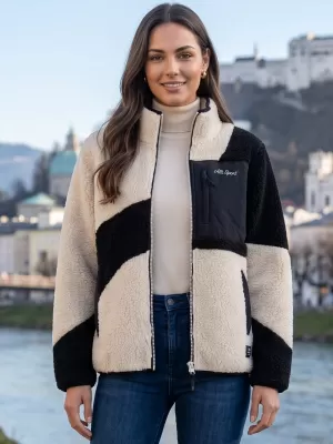 Dámská fleece mikina ALTISPORT GERI ČERNÁ/BÉŽOVÁ