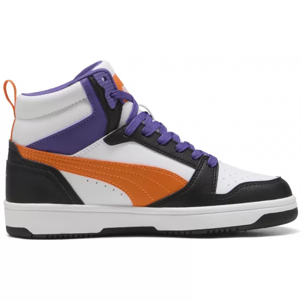  Dětské boty PUMA REBOUND V6 MID JR 39383134 PUMA WHITE/ORANGE GLO/BLACK 