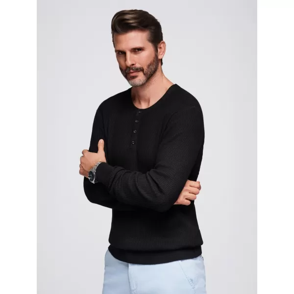  Pánský svetr OMBRE OM-SWSW-0182 BLACK 