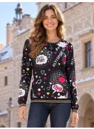 Dámské triko ALTISPORT GAIA ČERNÁ POTISK