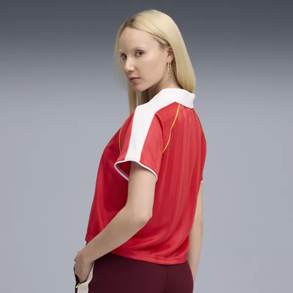  Dámský dres PUMA T7 RELAXED FOOTBALL JERSEY 63215711 FOR ALL TIME RED 