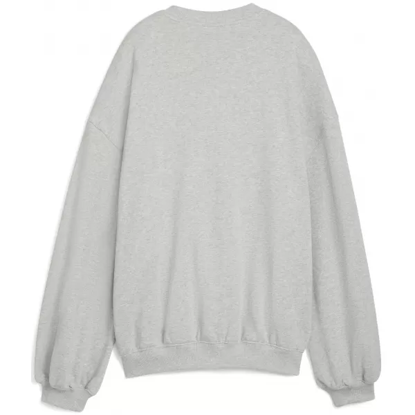  Dámská mikina PUMA X ROSÉ OVERSIZED CREW 63380310 FLAT LIGHT GRAY HEATHER 