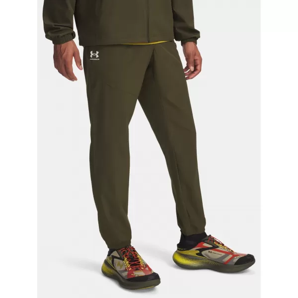  Pánské tepláky UNDER ARMOUR UA VIBE WOVEN JOGGER 1386557-308 ZELENÁ 
