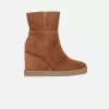 Dámské kotníkové boty GEOX ELIDEA WEDGE HNĚDÁ