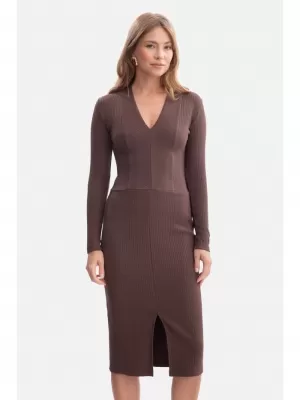 Dámské šaty BEWEAR B307 BROWN