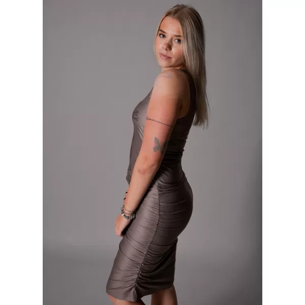  Dámské šaty premium ALTISPORT VOJ/ALW047SAT03 SVĚTLE HNĚDÁ 
