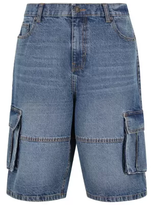 Pánské kraťasy URBAN CLASSICS TB7367 MID DEEP BLUE WASHED