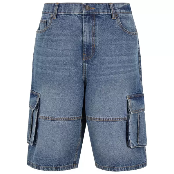  Pánské kraťasy URBAN CLASSICS TB7367 MID DEEP BLUE WASHED 