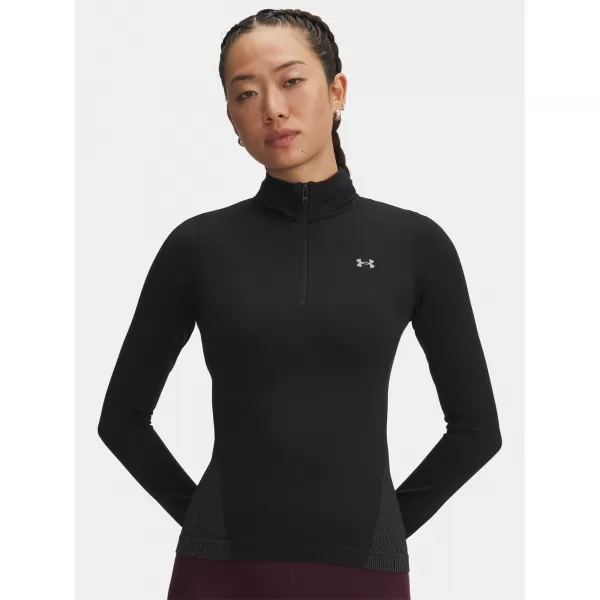  Dámské triko UNDER ARMOUR UA VANISH SEAMLESS 1/4 ZIP 6000644-003 ČERNÁ 
