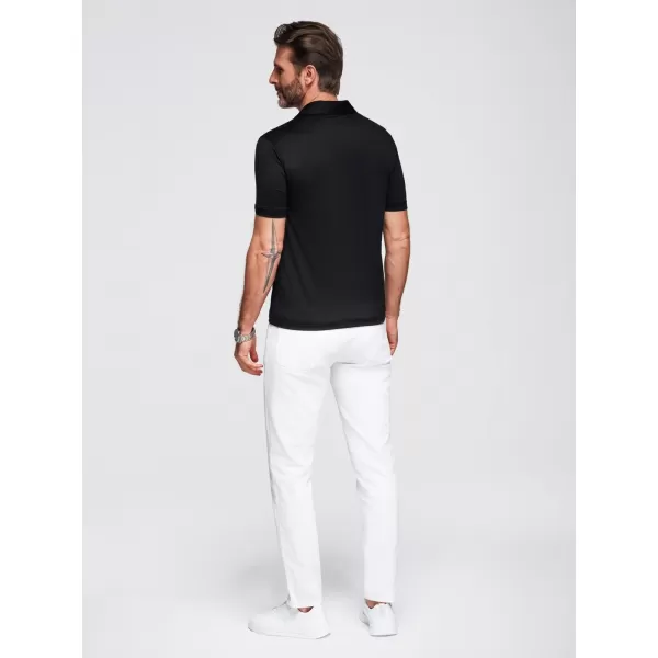 Pánské triko s límečkem OMBRE OM-POSS-0150 BLACK 