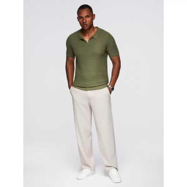  Pánské polo triko OMBRE OM-POSS-0157 OLIVE 