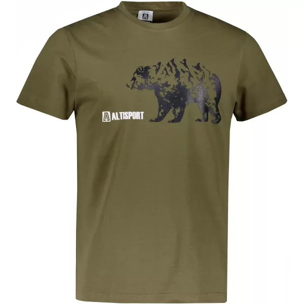  Pánské triko s krátkým rukávem ALTISPORT ALM193129 KHAKI 