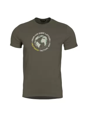 Triko PENTAGON GLOBE T-SHIRT K09055 BROWN GREY