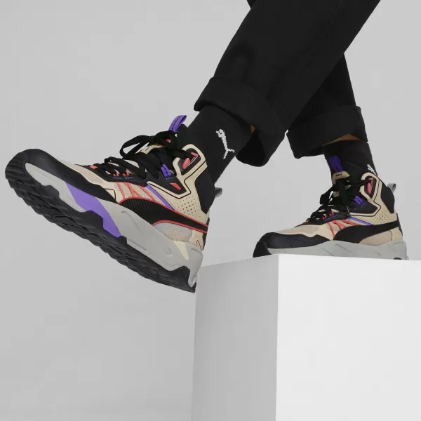  Boty PUMA TRINITY MID HYBRID 39232703 GRANOLA/BLACK/FIERY CORAL 
