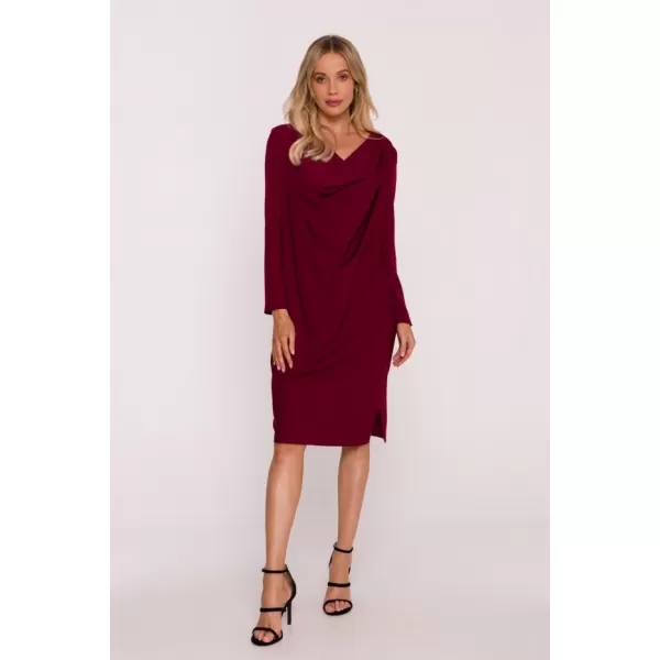  Dámské šaty STYLOVE S428 MAROON 