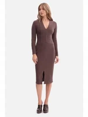 Dámské šaty BEWEAR B307 BROWN
