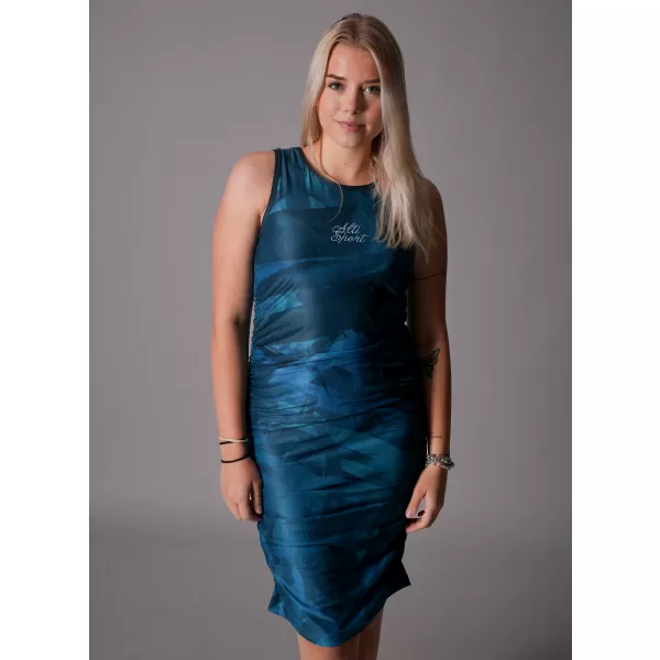  Dámské šaty premium ALTISPORT VOJ/ALW096SAT03 PETROLEJOVÁ 