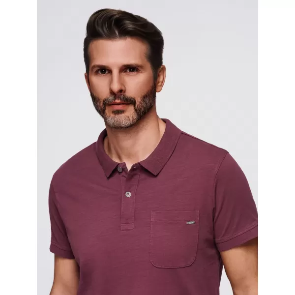 Pánské triko s límečkem OMBRE OM-POWS-0142 MAROON 