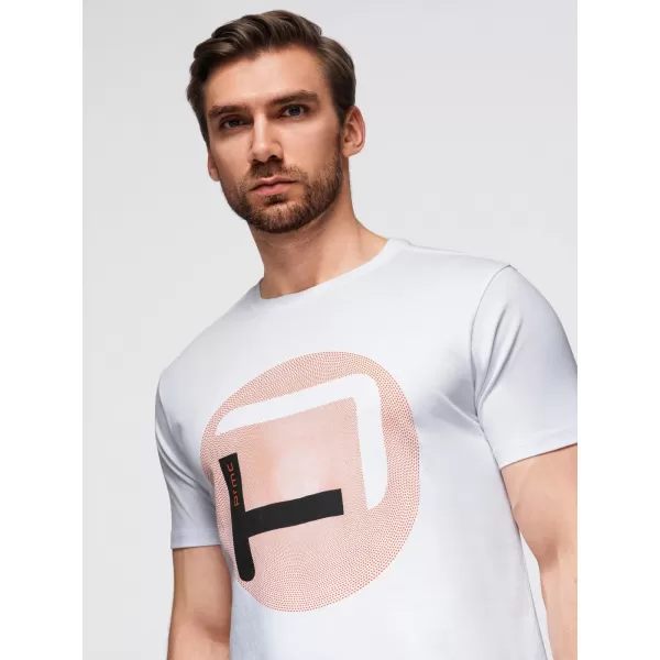  Pánské triko OMBRE OM-TSPT-0245 WHITE 