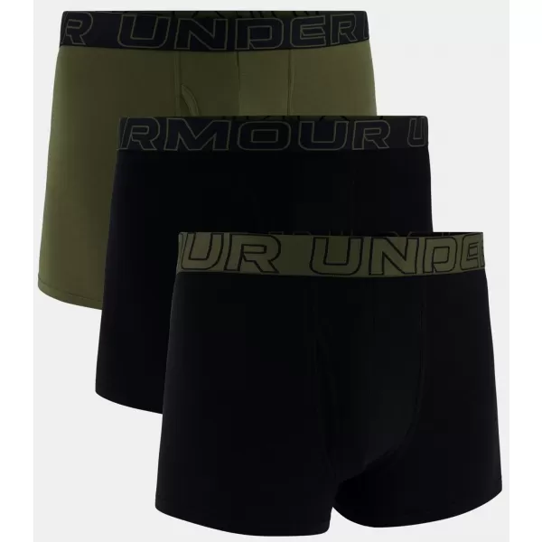  Pánské boxerky UNDER ARMOUR M UA PERF COTTON (3KS) 1383891-005 BLACK W/MARINE OD 