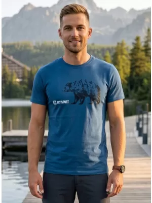 Pánské triko s krátkým rukávem ALTISPORT ALM193129 DENIM