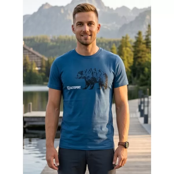  Pánské triko s krátkým rukávem ALTISPORT ALM193129 DENIM 