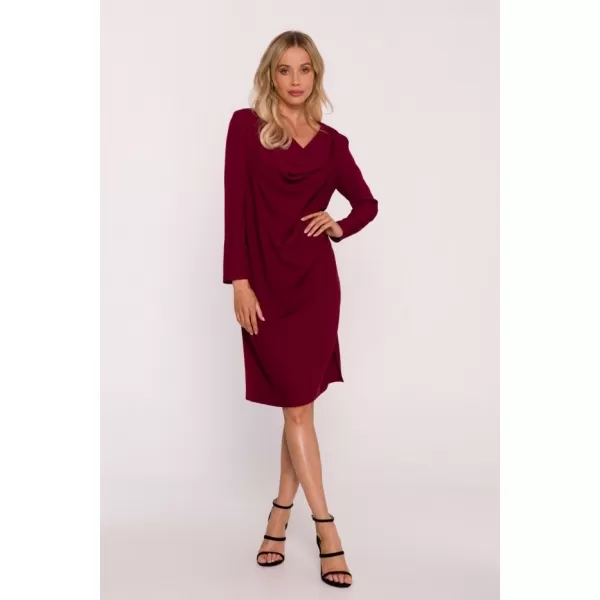  Dámské šaty STYLOVE S428 MAROON 