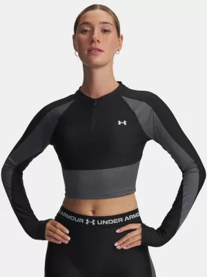 Dámské triko UNDER ARMOUR UA HG RIB 1/4 ZIP 6003981-004 ČERNÁ