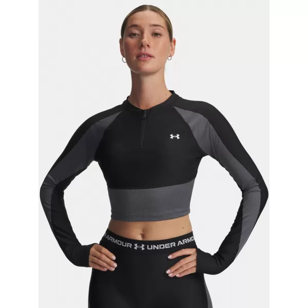  Dámské triko UNDER ARMOUR UA HG RIB 1/4 ZIP 6003981-004 ČERNÁ 