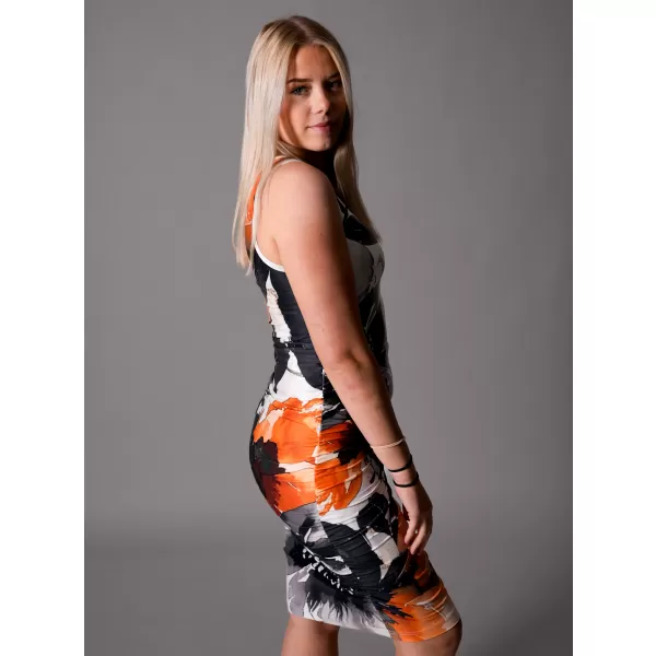  Dámské šaty premium ALTISPORT VOJ/ALW117SAT03 ČERNÁ/ORANŽOVÁ 