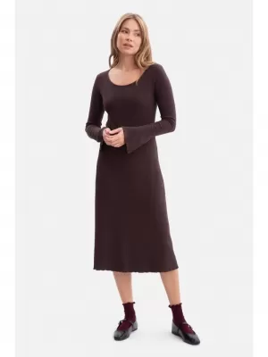 Dámské šaty BEWEAR B308 DARK CHOCOLATE