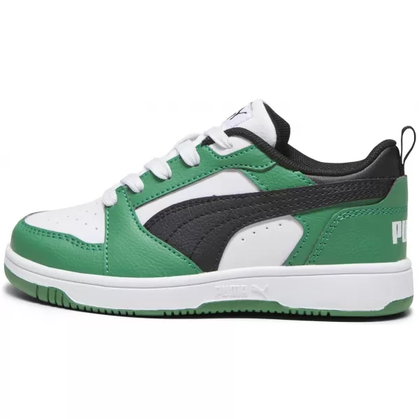  Dětské boty PUMA REBOUND V6 LO PS 39383405 PUMA WHITE/PUMA BLACK/GREEN 