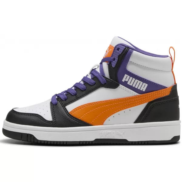  Dětské boty PUMA REBOUND V6 MID JR 39383134 PUMA WHITE/ORANGE GLO/BLACK 