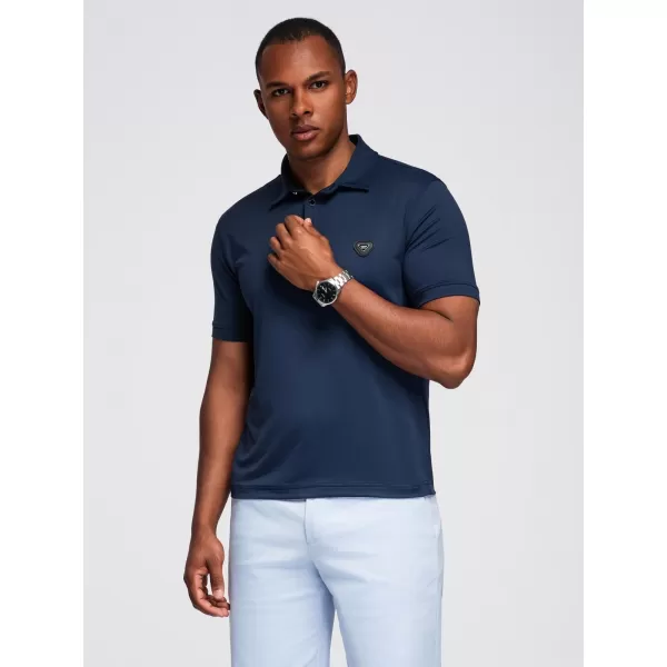  Pánské triko s límečkem OMBRE OM-POSS-0150 NAVY BLUE 