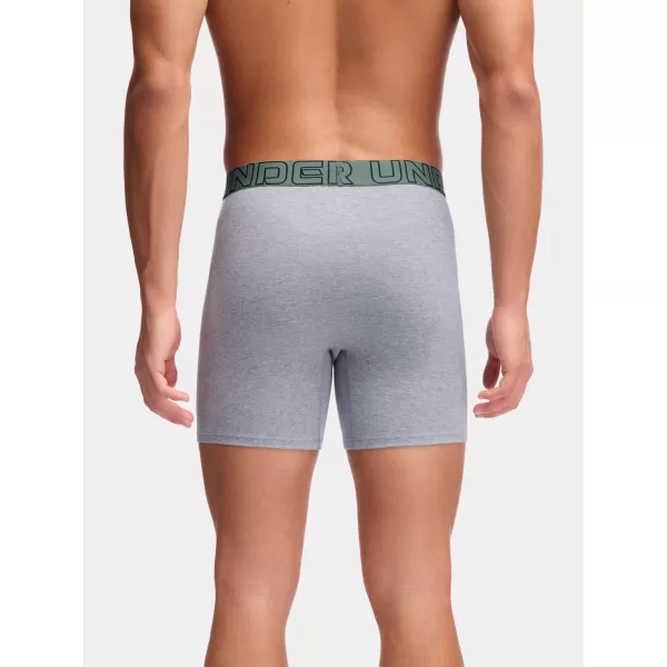  Pánské boxerky UNDER ARMOUR M PERF COTTON 6IN (3KS) 1383889-035 JASPER BLUE 