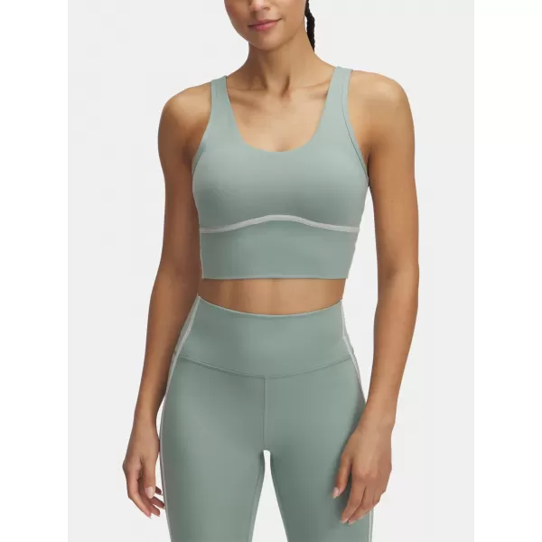  Dámské tílko UNDER ARMOUR MERIDIAN PIPED CROP TANK 6003529-348 ZELENÁ 