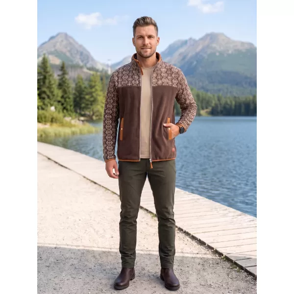  Pánská fleece mikina ALTISPORT GAMEL HNĚDÁ 
