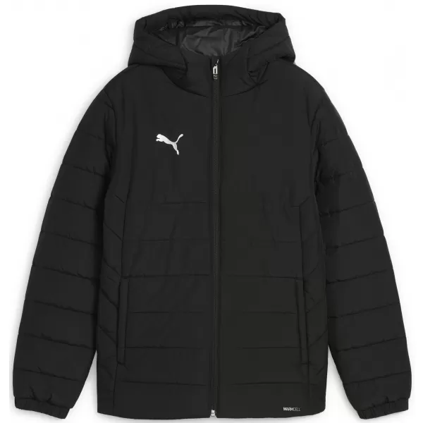  Dětské bunda PUMA TEAMADDITIONS HOODED PADDED JACKET JR 65973803 PUMA BLACK/PUMA SILVER 