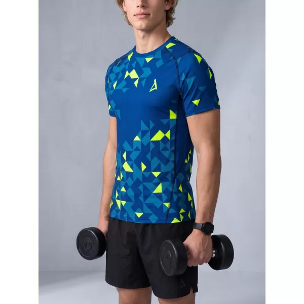  Pánské funkční kompresní triko premium ALTISPORT VOJ/ALM108TR04 NAVY-NEON ŽLUTÁ 