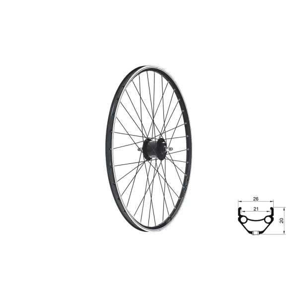  Zapletené kolo přední KLS DRAFT Dynamo V-brake, 28/29", black BLACK 