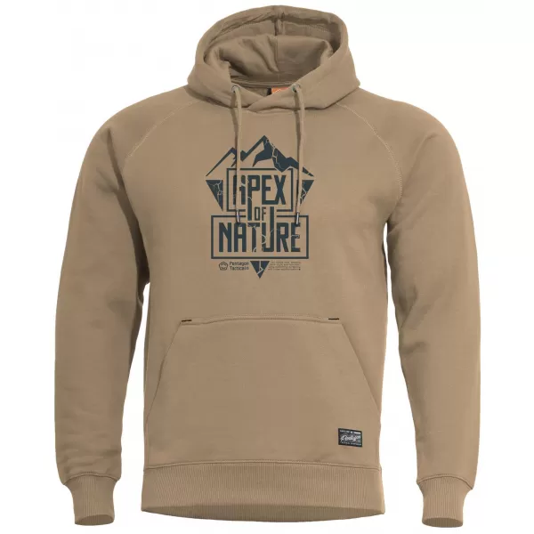  Mikina PENTAGON PHAETON HOOD SWEATER APEX OF NATURE  K09021 TAN BROWN 